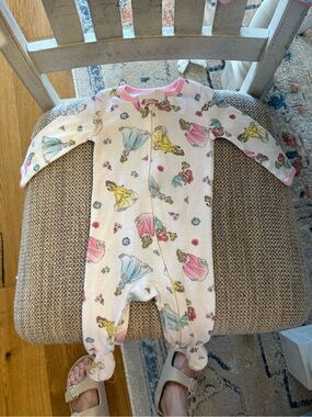 Disney Pink Princess Print Footed One-Piece